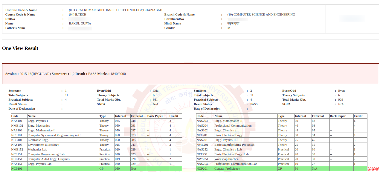 Result
